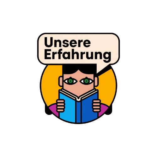 Unser Erfahrungssymbol: Ein Mann, der ein Buch liest.